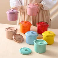 Colours casserole ceramic cookware Clay pot for cooking pots and pans Crock cooking stew pot High temperature sous vide cooker