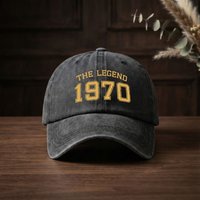 1970 Legend Vibe Vintage Washed Distressed Duckbill Cap - Retro Baseball & Golf Hat Suitable for &, Adjustable Lightweight Breat