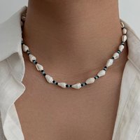 KunJoe Boho Ethnic Wooden Bead Conch Chain Necklace Men 2026 Surfer Summer Ocean Beach Vacation Clavicle Chain Neck Jewelry Gift