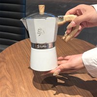 Moka Pot 3/6 Cup - Italian Stovetop Espresso Maker for Gas & Electric, Classic Greca Cafetera Macchinetta Caffe with Safety Valv