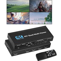 4K HDMI Quad Screen Multiviewer 4x1 1080P 4 in 1 out HDMI Multi Viewer Seamless Switcher 5 Display Modes for Camera Laptop PC TV