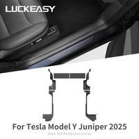 LUCKEASY Linkslenker für Tesla Model Y Juniper 2025 2026 Mittelkonsole Seitliche Anti-Kick-Pads TPE Türschwellenschutz Schwarz