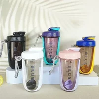 590ML Blender Shaker Bottle with Plastic Whisk Ball BPA Free Plastic Protein Shakes Leakproof for Powder Workout Gym Sport New