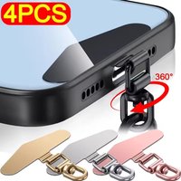 1-4Pcs 360° Rotatable Stainless Steel Mobile Phone Patch Lanyard Replacement Metal Tether Tab Gasket for iPhone Samsung Xiaomi
