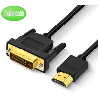SHULIANCABLE 4K HDMI to DVI cable, DVI to HDMI adapter cable bidirectional suitable for projectors, laptops, personal computers