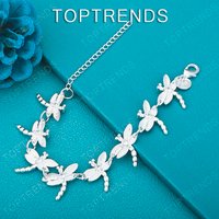 Luxury 925 Sterling Silver Classic Zircon Dragonfly Bracelet For Women Party Wedding Accessories Birthday Gift Exquisite Jewelry