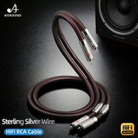 ATAUDIO Pure Silver Hifi RCA Cable High Quality Silver 2RCA Male to Male Audio Cable