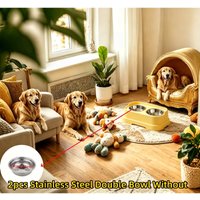2 pet bowls (without base)-large capacity food and water bowls for cats and dogs, space-saving design, anti-dumping, suitable fo