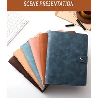 A5 Soft PU Leather Notebook Binder, Refillable 6 Round Ring Binder Cover for A5 Filler Paper, Notebook/Personal Album Binder