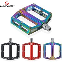 LUNJE Pedal Anti-slip Flat Aluminum Alloy Bike Pedals Full CNC BMX MTB Road Bicycle Pedals