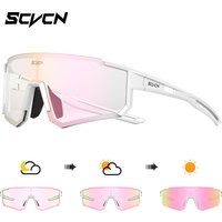 SCVCN Color Photochromic Cycling Glasses Men MTB Cycling Sunglasses Women Road Bike Glasses Outdoor Sports Bicycle Sunglasses