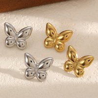 Fashion Statement Women's 18k Gold Plated Stainless Steel Bow Earrings Waterproof Bowknot Stud Jewelry Gifts
