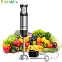 BioloMix Stainless Steel 3-in-1 Immersion Hand Blender, With Sharper Blades, Whisk and Milk Frother, for Making Baby Food, Puree