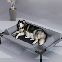 Cooling Dog Cot Bed with Pillow Breathable Mesh Washable Pet Furniture for Outdoor Indoor Camping Patio Sunbathing
