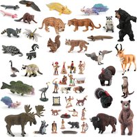 Realistic Bat Newt Blue Heron River Otter Bear Bison Moose Raccoon Figures Wild West Powhatan Indians Wildlife Figurines Toys
