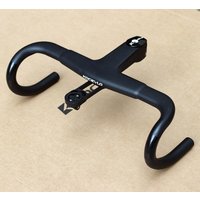 KOCEVLO Carbon Fiber Road Premium Handlebar With Stem 28.6/31.8mm Integrated Handlebar OD1/OD2 Road Bike Bar 390/400/420MM,H-11