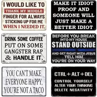 Funny Sarcastic Quote Vintage Retro Metal Tin Signs Man Cave Garage Home Wall Decor