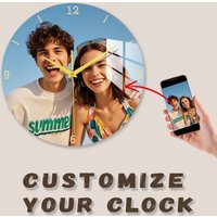 Send Photos Custom Art Clock Art Wall Clock Home Fashion Decoration Silent Quartz Clock Family Gift 12 "- 14"