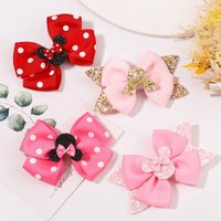 1PCS Sweet Shinny Glitter Bows Hair Clips for Baby Cute Girls Boutique Ponytail Holder Kids Baby Hair Accessories For Hair Gift