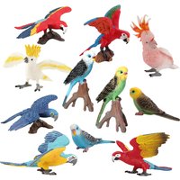 Cockatiel Figure Parrot Toy Plastic Bird Model Toys Macaw Cockatoo Parakeet Animal Figurines Action Figure Miniatures Kids Gifts