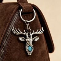Stainless Steel Keychain Backpack Pendant Deer Design Accessory Trendy And Durable Bag Charm for Outdoor Lovers