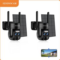 SZSINOCAM 2PCS 3MP Solar Security Cameras Surveillance Kit Night Vision Two-Way Voice 2K Wireless Security Cameras