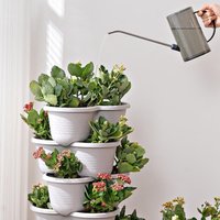 Stackable Vertical Tower Planter Plastic Multi Layer Flower Pot Garden Growing Frame for Strawberry Vegetable Cultivation Suppli