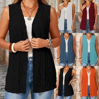 Sheer Open-Front Knit Cardigan for Women, Oversize Summer Lightweight Breathable Top, Plain Color Vacation Loungewear
