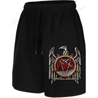 Rock Slayer Band Swimming Board Shorts Beach Short 3D Printed Street Hip Hop Men Women Short Pants Breathable Daily Shorts Trunk