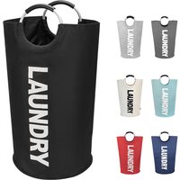LMETJMA 90L Large Laundry Basket Waterproof Laundry Hamper Collapsible Tall Clothes Hamper Family Foldable Washing Bin