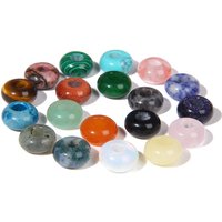 Wholesale Natural Stone Big Hole Beads Smooth Round Abacus Shape Large Hole Pendant Bead for Jewelry Making DIY Accessories