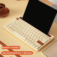 Ergonomic Bluetooth Wireless Keyboard with Integrated Stand,Portable 79Key Mult-Device Travel Keyboard for PC/Laptop/Tablet