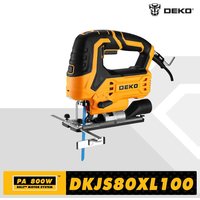 DEKO DKJS80XL100 800W JIG SAW 220V Holzbearbeitung Elektrische Werkzeuge Elektrische Säge Mit Sägeblatt Schlüssel Guide Lineal