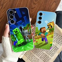 B-Minecraft Phone Case For SamsungA10,12,20,21S,30,31,40,50,51,52,70,71 Transparent Cover