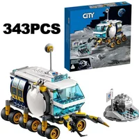 Creative City Outer Space The Moon Rover Building Blocks Astronaut Model Probe Vehicle Toys Kids Adult For Gifts