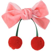 2PCS Cute Cherry Velvet Bow Hair Clips Set, Pink & Red & Orange Kids Hair Accessories, Retro Y2K-Style Hair Barrettes For Girls