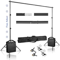 2.6x3M/8.5x10ft Photo Video Studio Backdrop Background Stand, Adjustable Telescopic Background Support System with Carry Bag