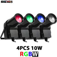 SHEHDS 4PCS 10W RGBW 4in1 Scheinwerfer Für Party DJ Disco Hochzeit Band Zeigen Nachtclub Empfang Spot licht Ohne Fernbedienung