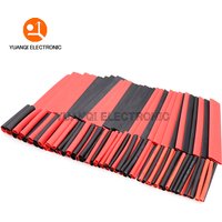 127pcs Heat Shrink Tube Wires Shrinking Wrap Tubing Wire Connect Cover Protection Cable Red Black Waterproof Shrinkable 2:1