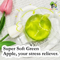 (HefengCL) Super Soft Green Apple TPR Squishy Toy, Stress Relief Squeeze Toy, Ideal Party Favors & Classroom Rewards