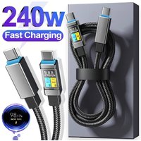 240W E-marker Chip Braided Bold USB C To Type C Safety Fast Charging Cable for iPhone 17 16 15 Pro Max Xiaomi Samsung S24 S25
