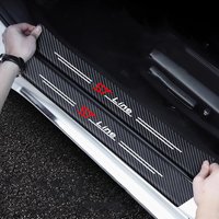 4Pcs Car Stickers Threshold Strip Carbon Fiber For Ford Kuga MK3 MK2 MK4 S Max Focus Puma Fiesta ST Line Sticker Accessories