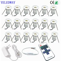 Mini Spot LED 12V Downlights Dimmable 1W Ceiling Lamp Set Remote Controller 15mm Recessed Black Silver White Cabinet Spot Lights
