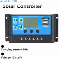 NEW 60a Charge Controller - Solar Panel Charge Controller 12V 24V Max 48V 1560W Input Adjustable Parameter LCD Display