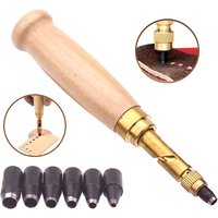 DIY Leather Punch Rotary Perforator 6-piece Belt Punch Automatic Belt Punch Replaceable Multi-head Belt Perforator