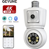 8MP E27 Glühbirne WiFi Kamera 4K Dual Objektiv Dual Screen Cam Auto Tracking Zwei-wege Audio Nachtsicht CCTV sicherheit Schutz ICSEE