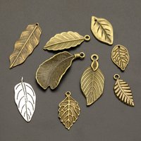10/pcs Antique Bronze/Silver Leaf Shap Connection Charm Pendant Diy Necklace Jewelry Making Handmade Craft Accessories