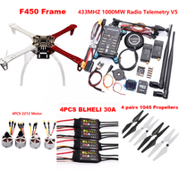 AN PIXHAWK2.4.8 Flight Control F450 Drone Kit Ardupilot 100MW Radio Telemetry Quadcopter BLHELI 30A 2212 Motor ESC Landing Gear