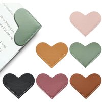 Leather Heart Bookmarks ,6 Pieces Cute Corner Page Book Marks for Teachers Students Book Reading Lovers, for School Office Home