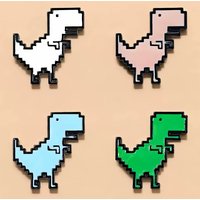 Heye My cute pixel square little dinosaur clothes hat backpack brooch badge gift